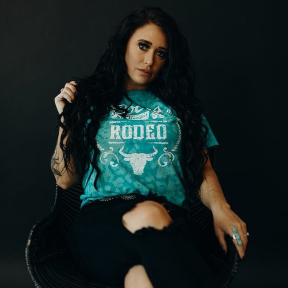 TEAL Rodeo Hand Bleached Leopard Dye Tee - Picture 6 of 10